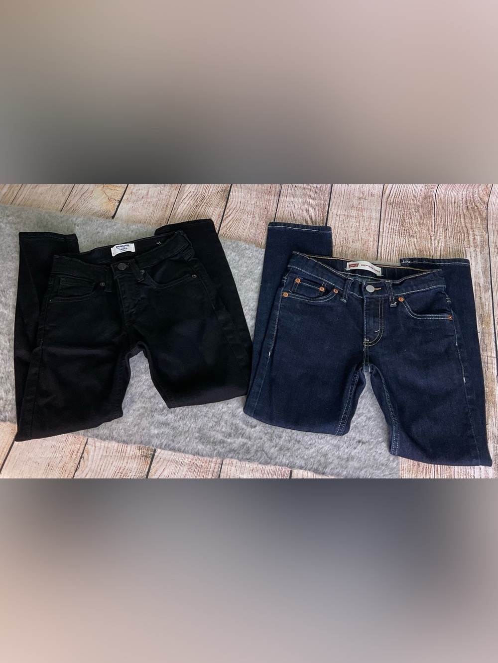 Levi's Kids Jeans Bundle Lot Black & Blue Denim Size 8